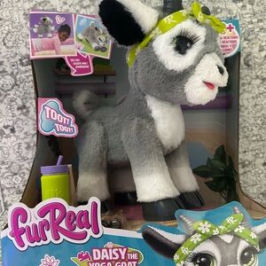Daisy the yoga Goat - Gray and White Plush Toy